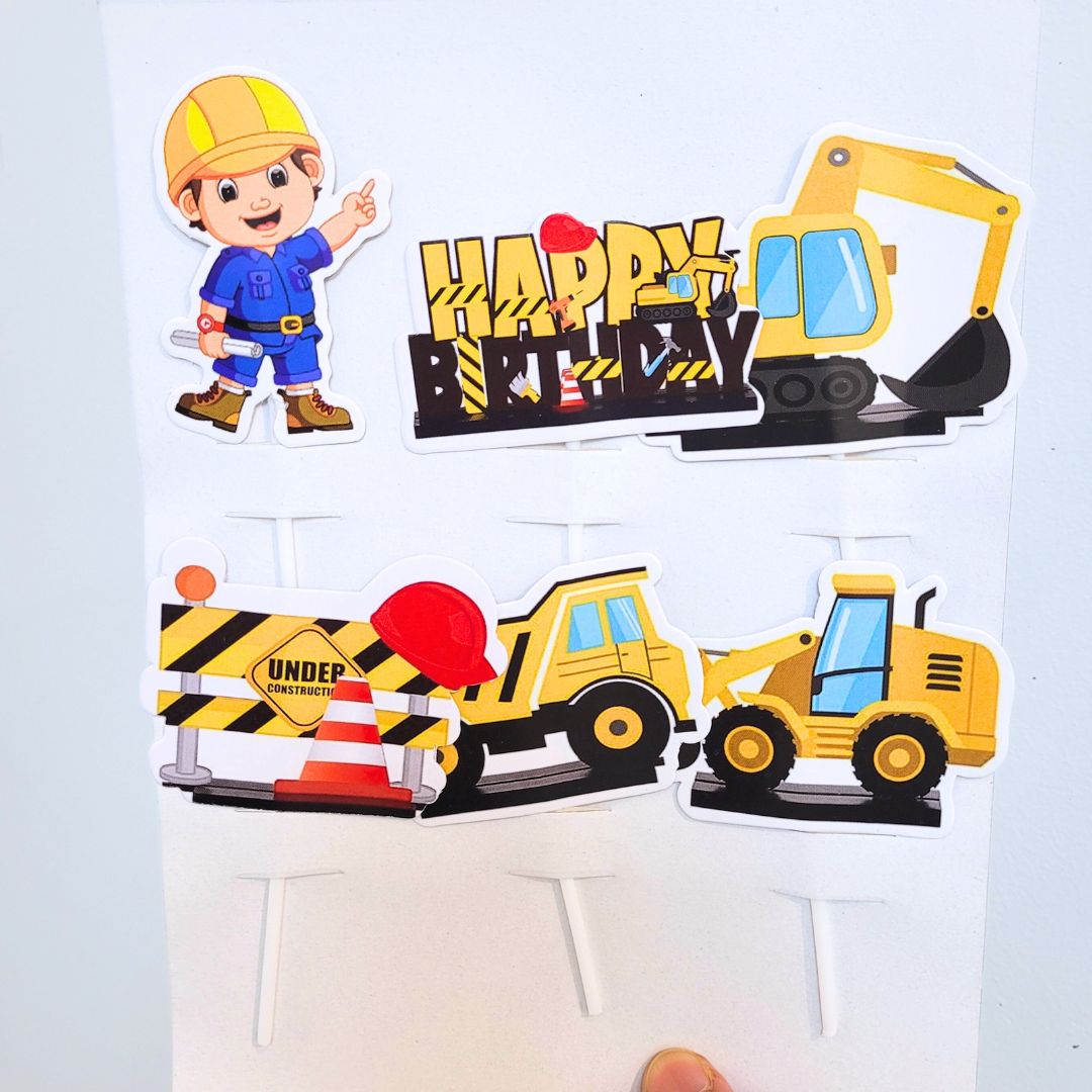 Construction Theme Paper Topper (Set of 6)