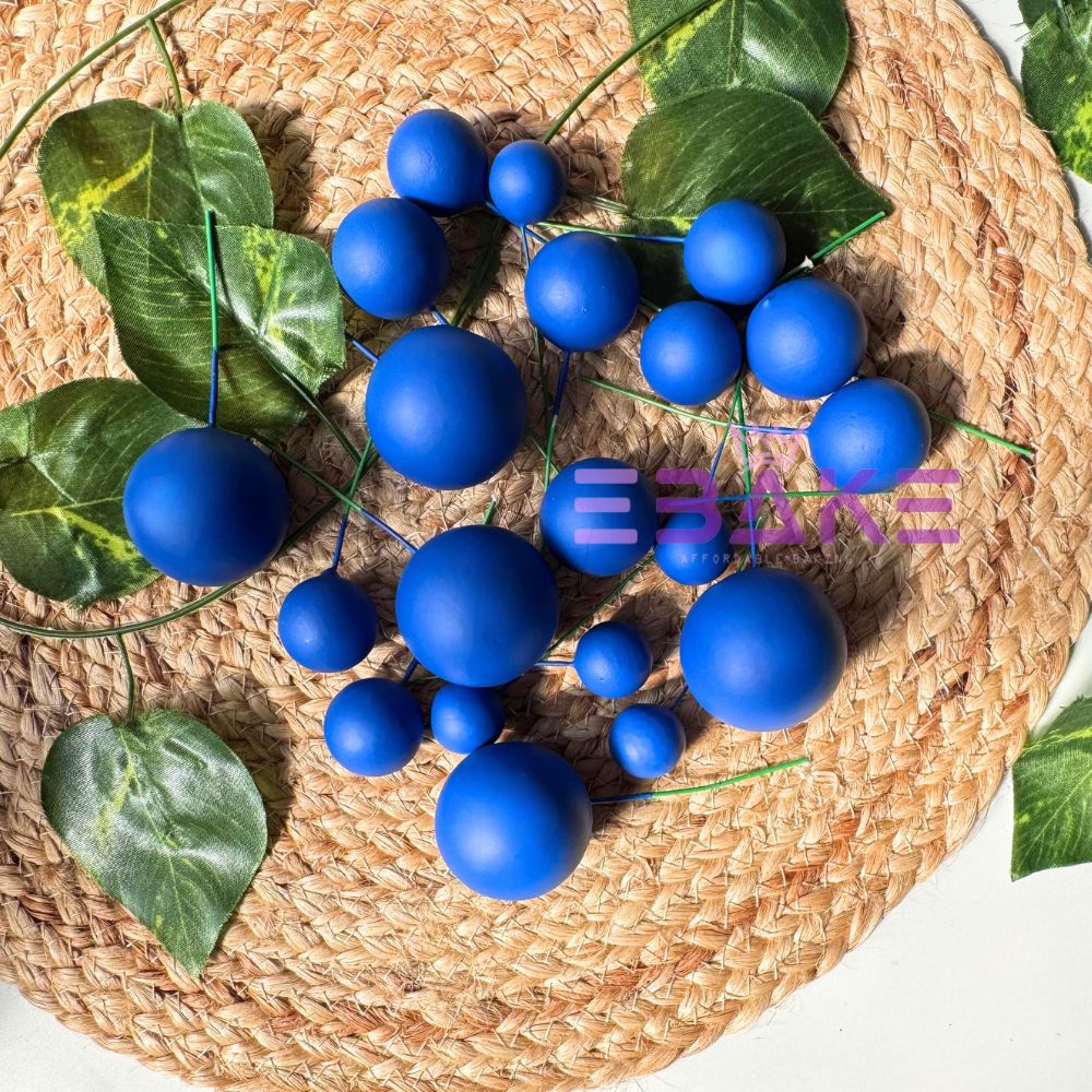 Dark Blue Matte Faux Balls -  (Set Of 20 Pieces)
