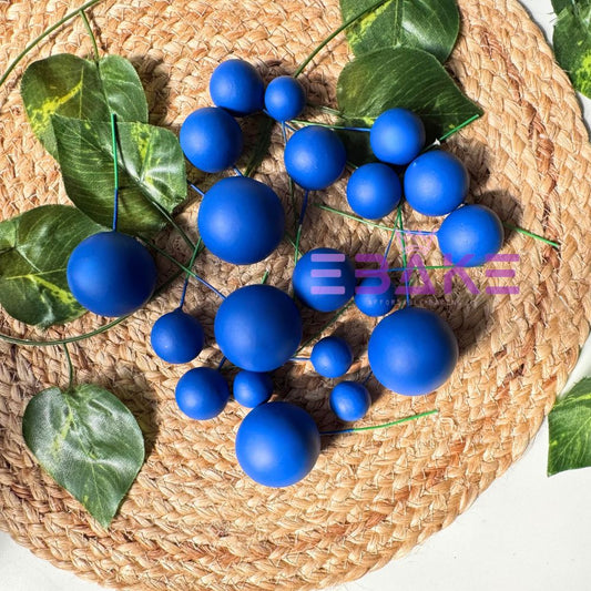 Dark Blue Matte Faux Balls -  (Set Of 20 Pieces)