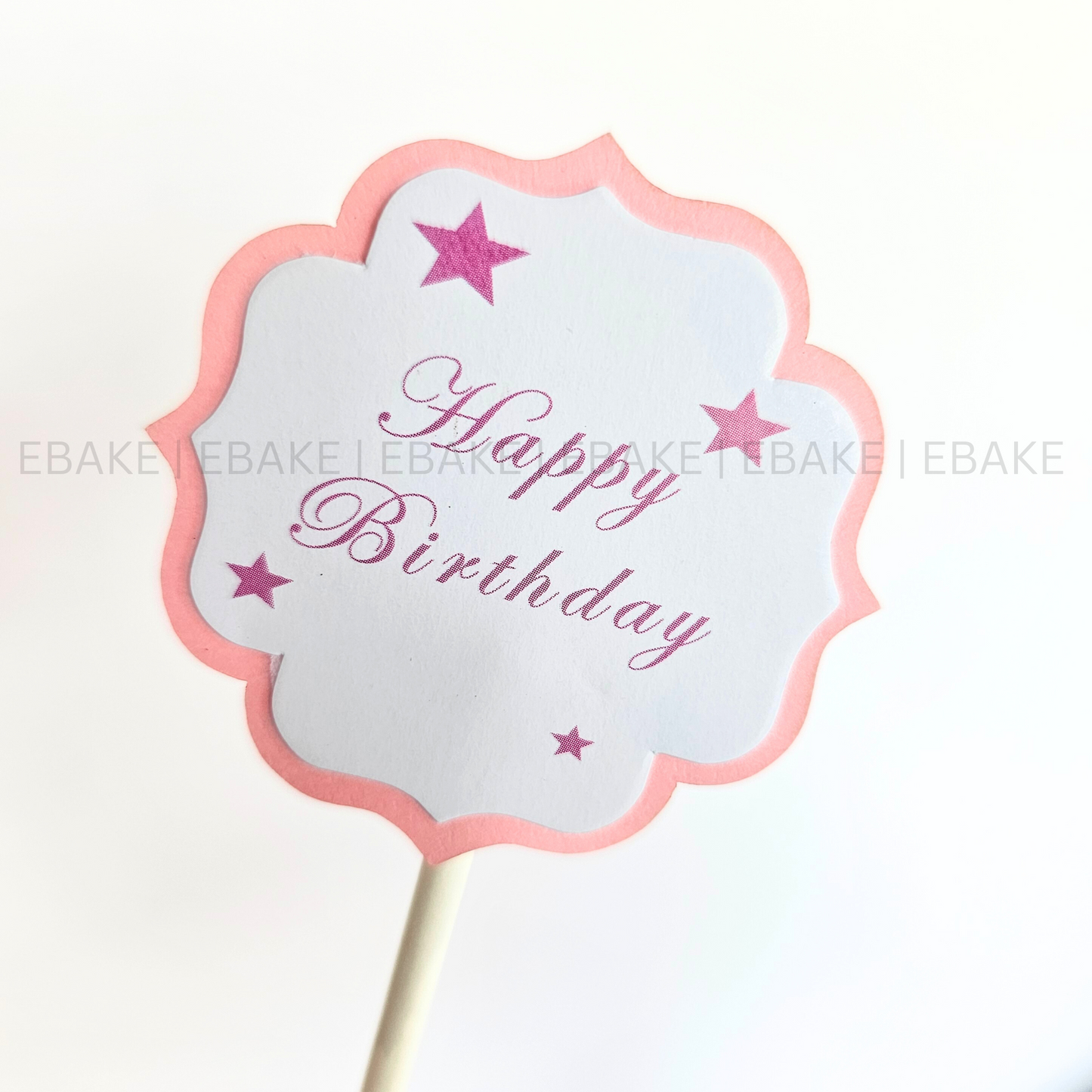 Birthday Paper Topper Pink (Set of 3 pieces)
