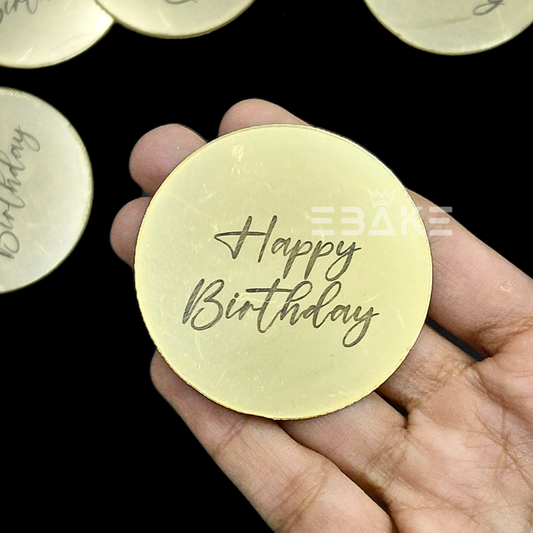 Happy Birthday Coin Topper 2" (Cake Disc) - Set of 10