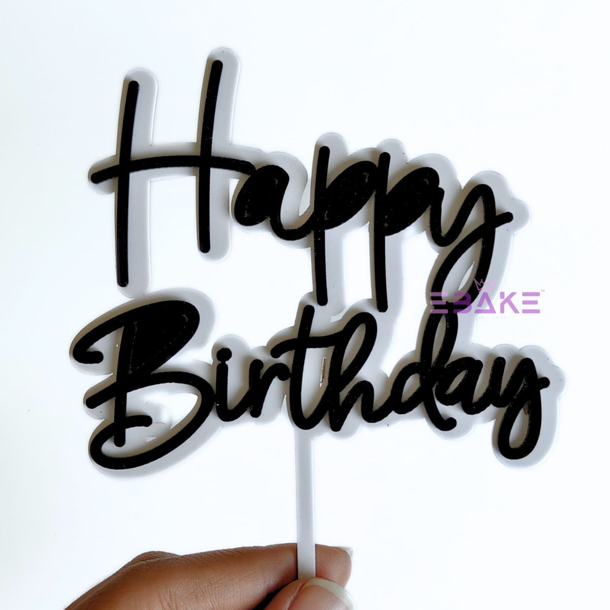 Happy Birthday Double Color Cake Topper