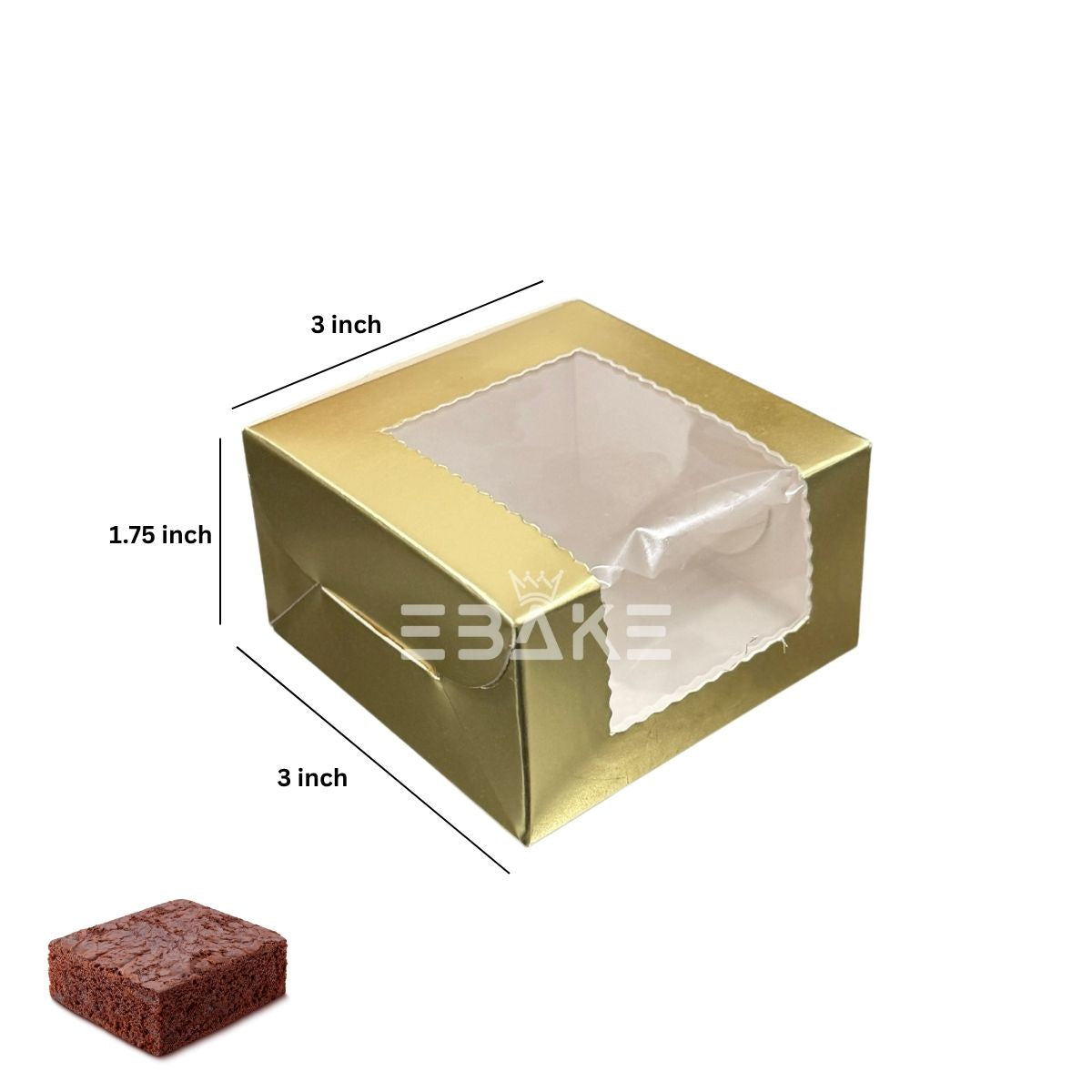 1 Piece Brownie Box - Golden
