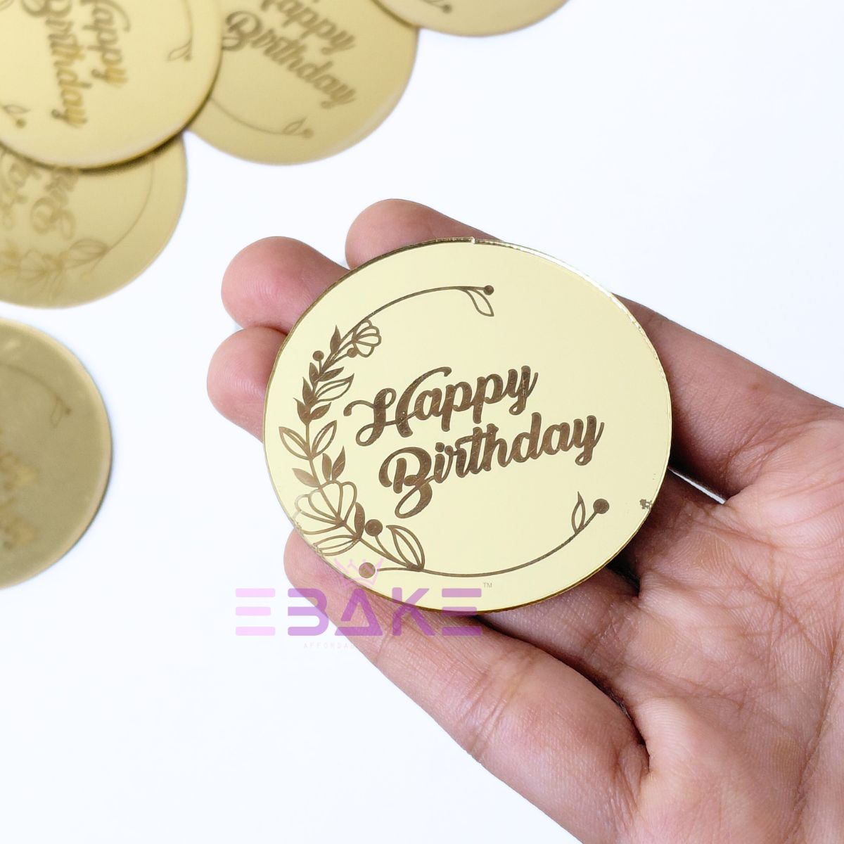 Happy Birthday Coin Topper 2" (Cake Disc) - Set of 10