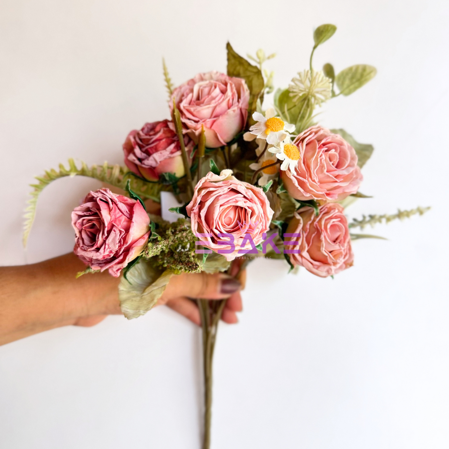 A1456 Premium Dried Finish Rose Bunch (6 Roses With Fillers)