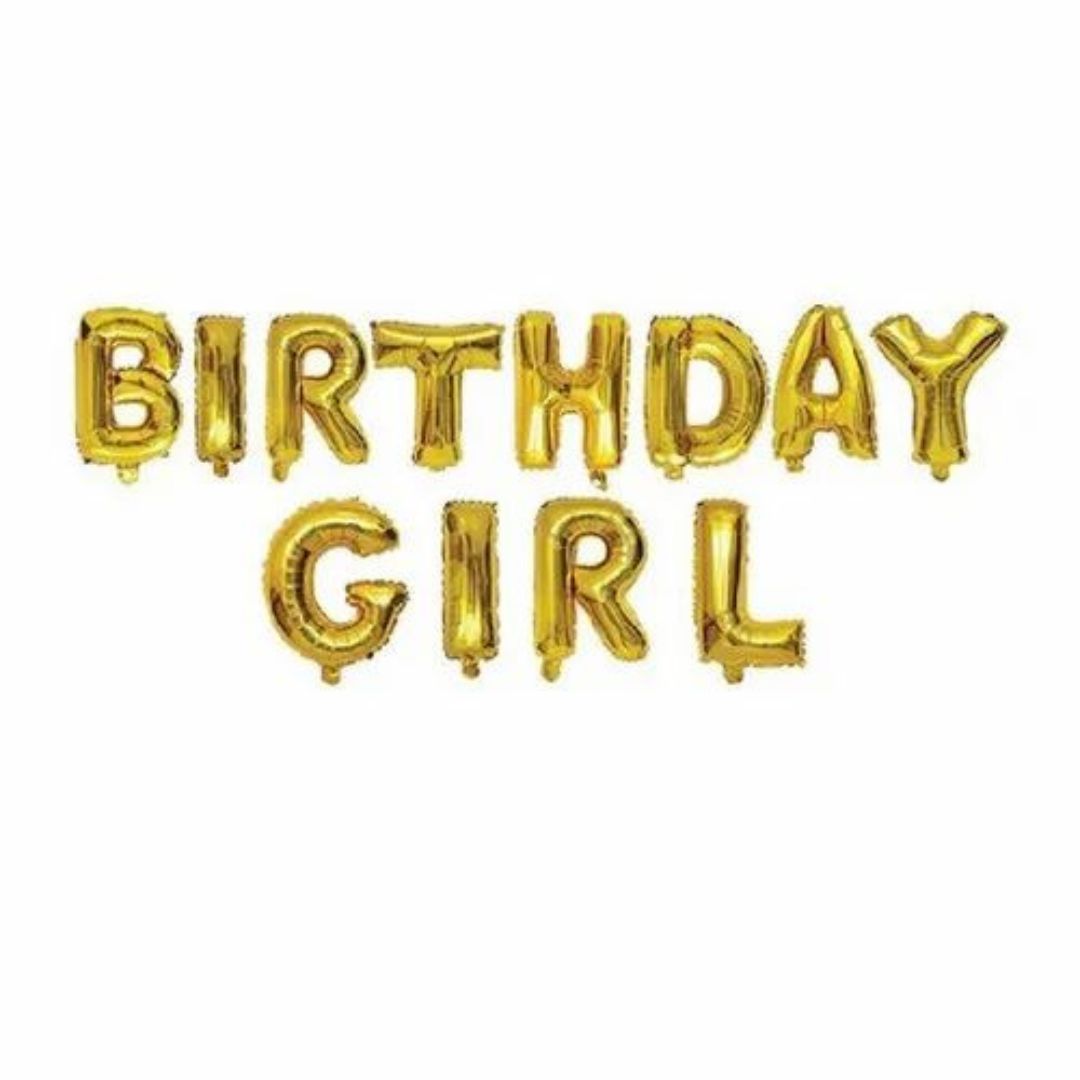 Birthday Girl Foil Balloon Gold 16 Inch