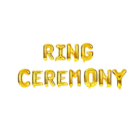 Ring Ceremony Foil Balloon Gold 16 Inch