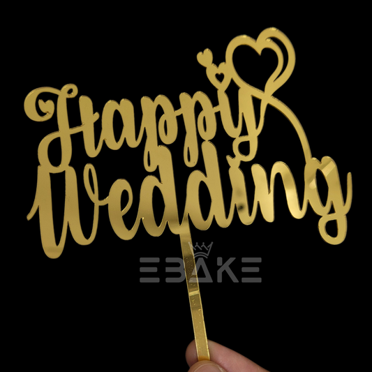 Happy Wedding Cake Topper