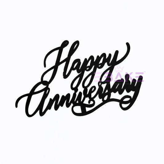 Happy Anniversary Cutout Black (Cake Charm)