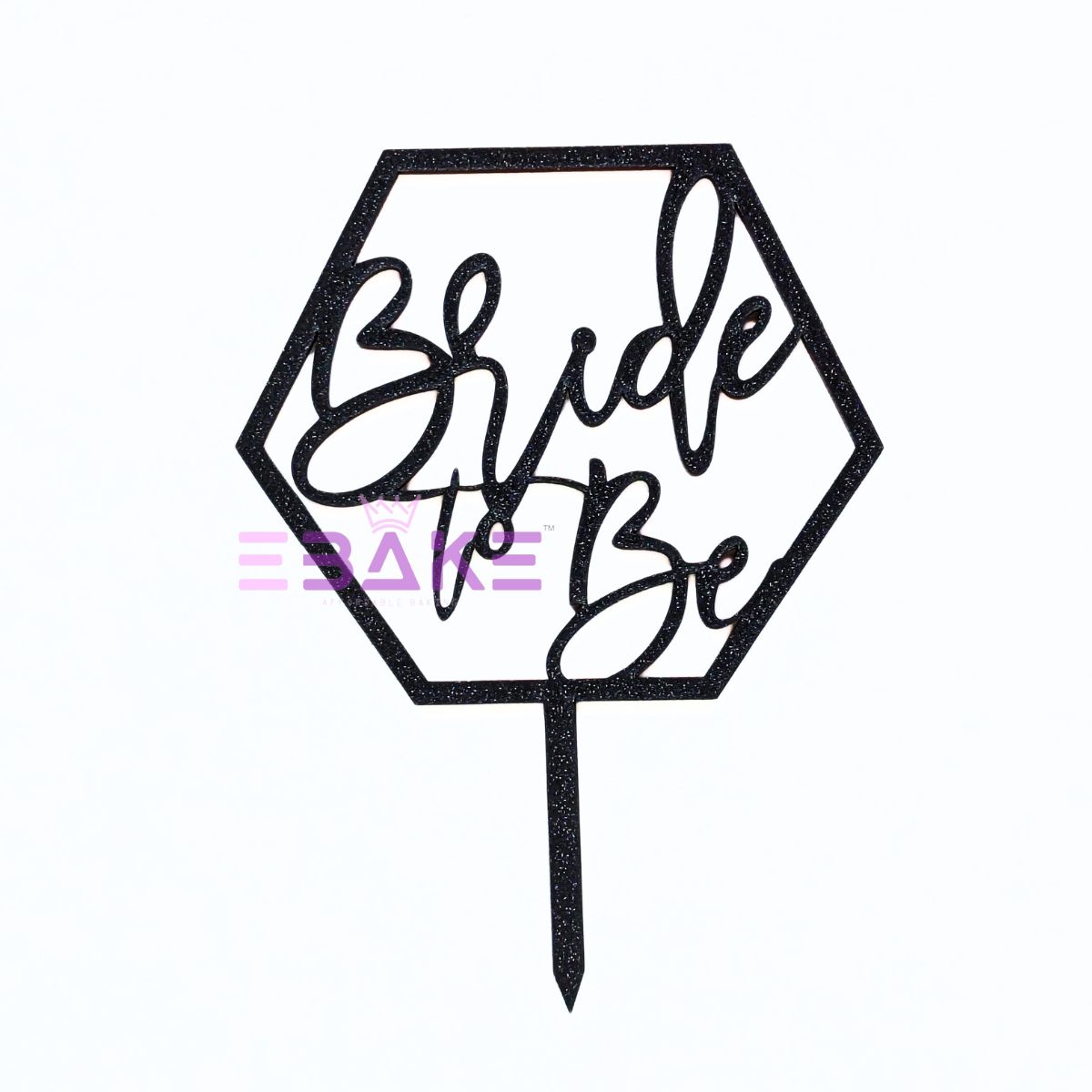 Bride To Be Cake Topper Black Shimmer