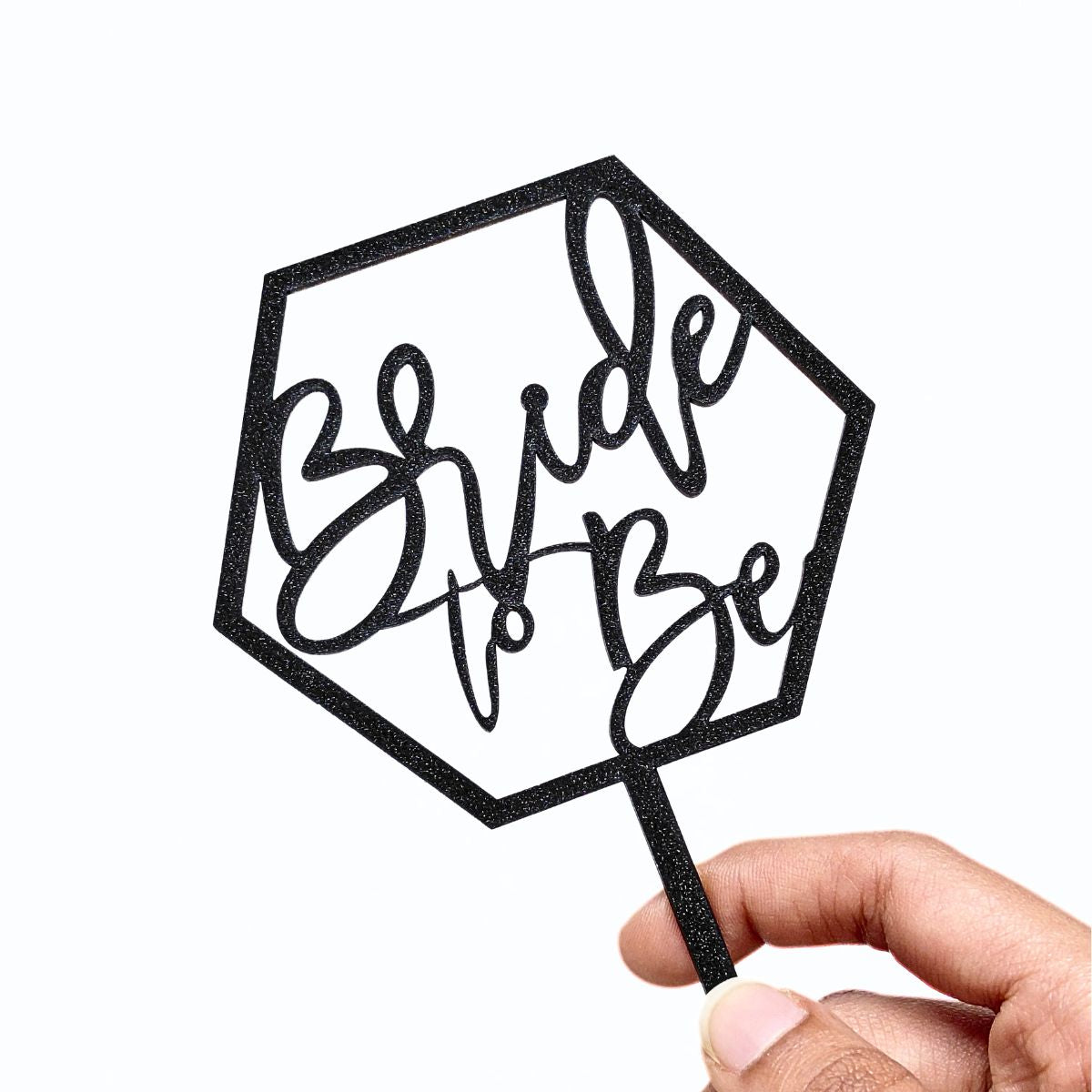 Bride To Be Cake Topper Black Shimmer