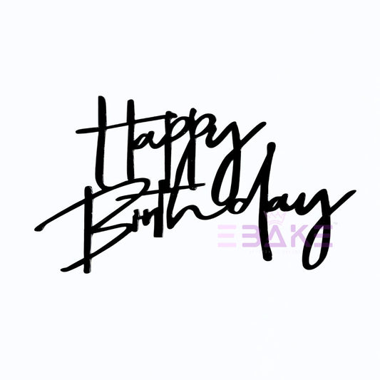 Happy Birthday Cutout (Cake Charm) - Black