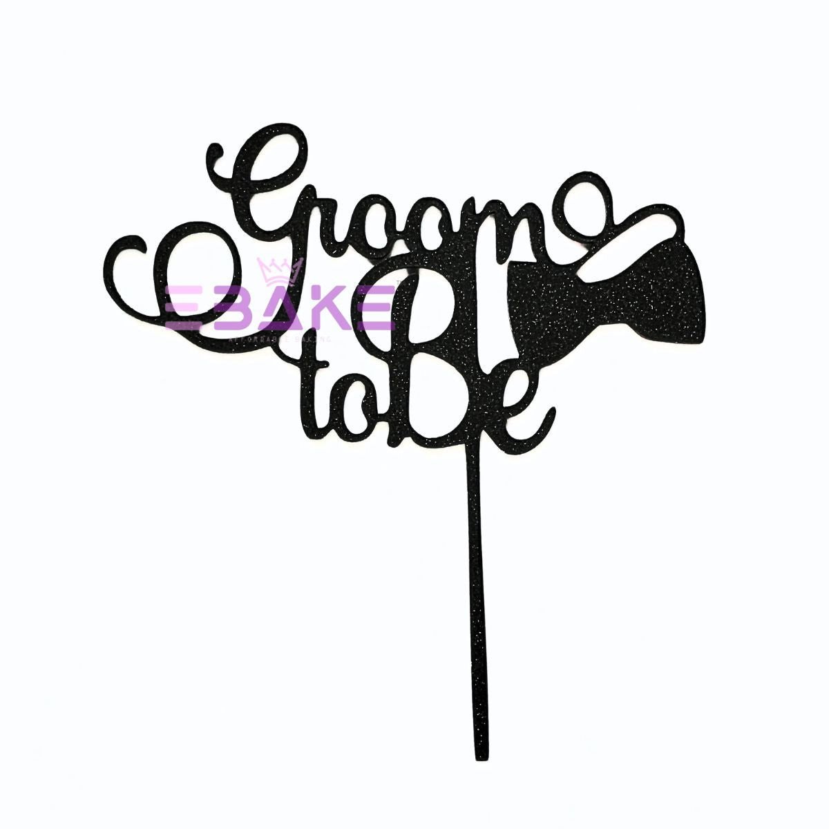 Groom To Be Cake Topper Black Shimmer