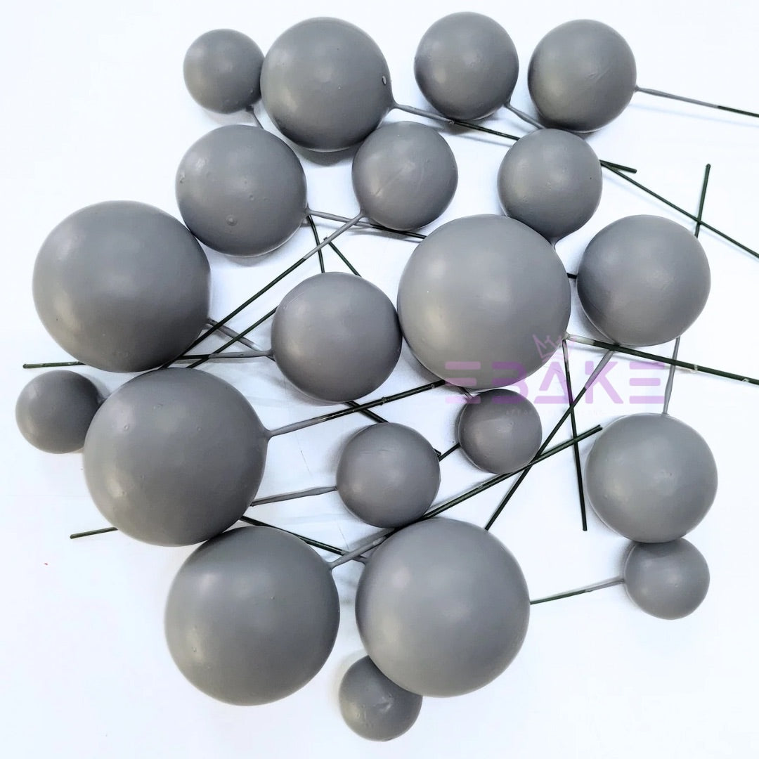 F25 Matte Faux Balls - Grey (Set Of 20 Pieces)