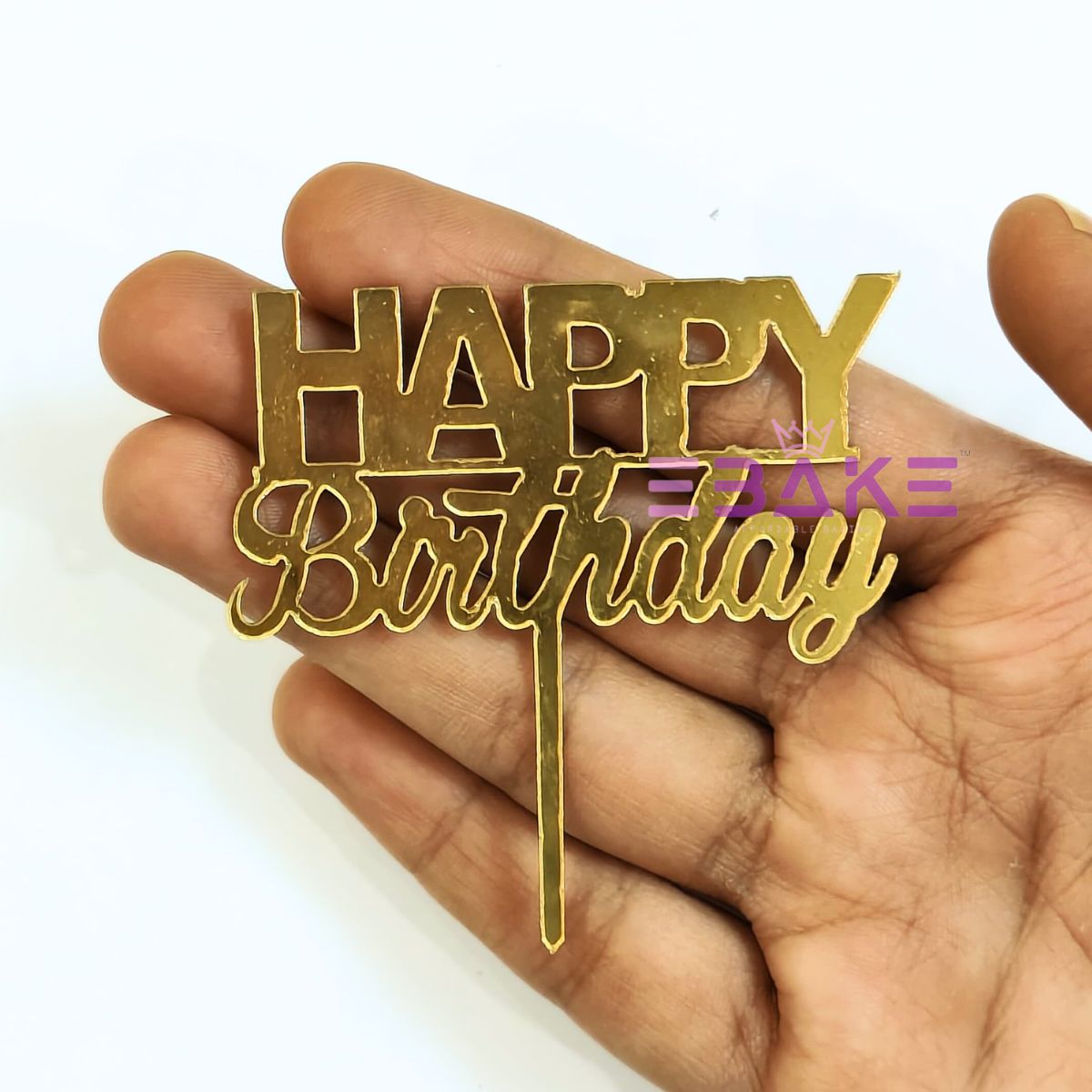 Happy Birthday Mini Topper Golden