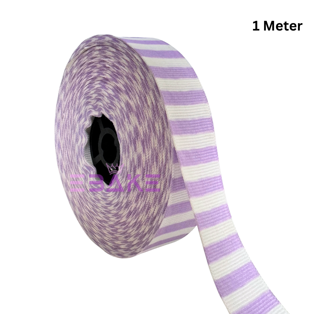 Stripes Printed Purple Grosgrain Ribbon