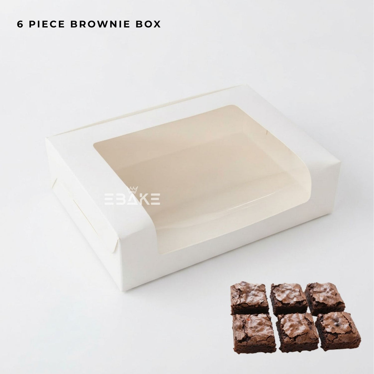 6 Piece Brownie Box White