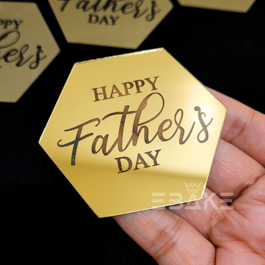 Happy Father's Day Coin Topper 2.5 Inch Hexagon (Set of 6 Pieces)