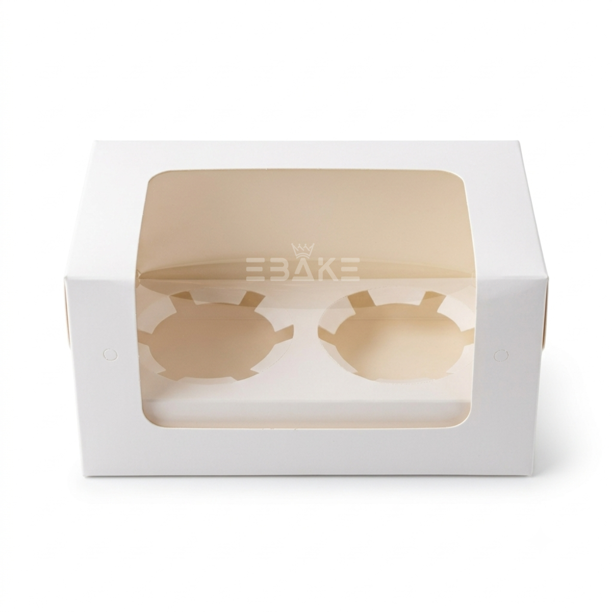 2 Pc Cupcake Box With Cavity White