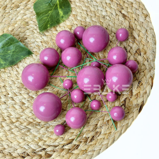 Cherry Pink Faux Balls - Set Of 20 Pieces
