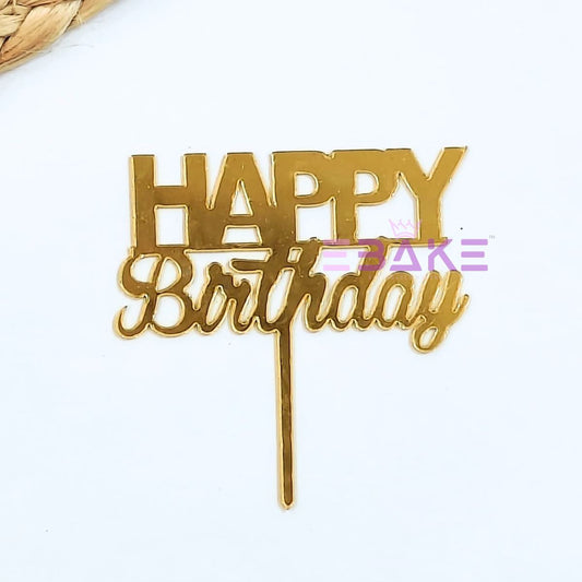 Happy Birthday Mini Topper Golden