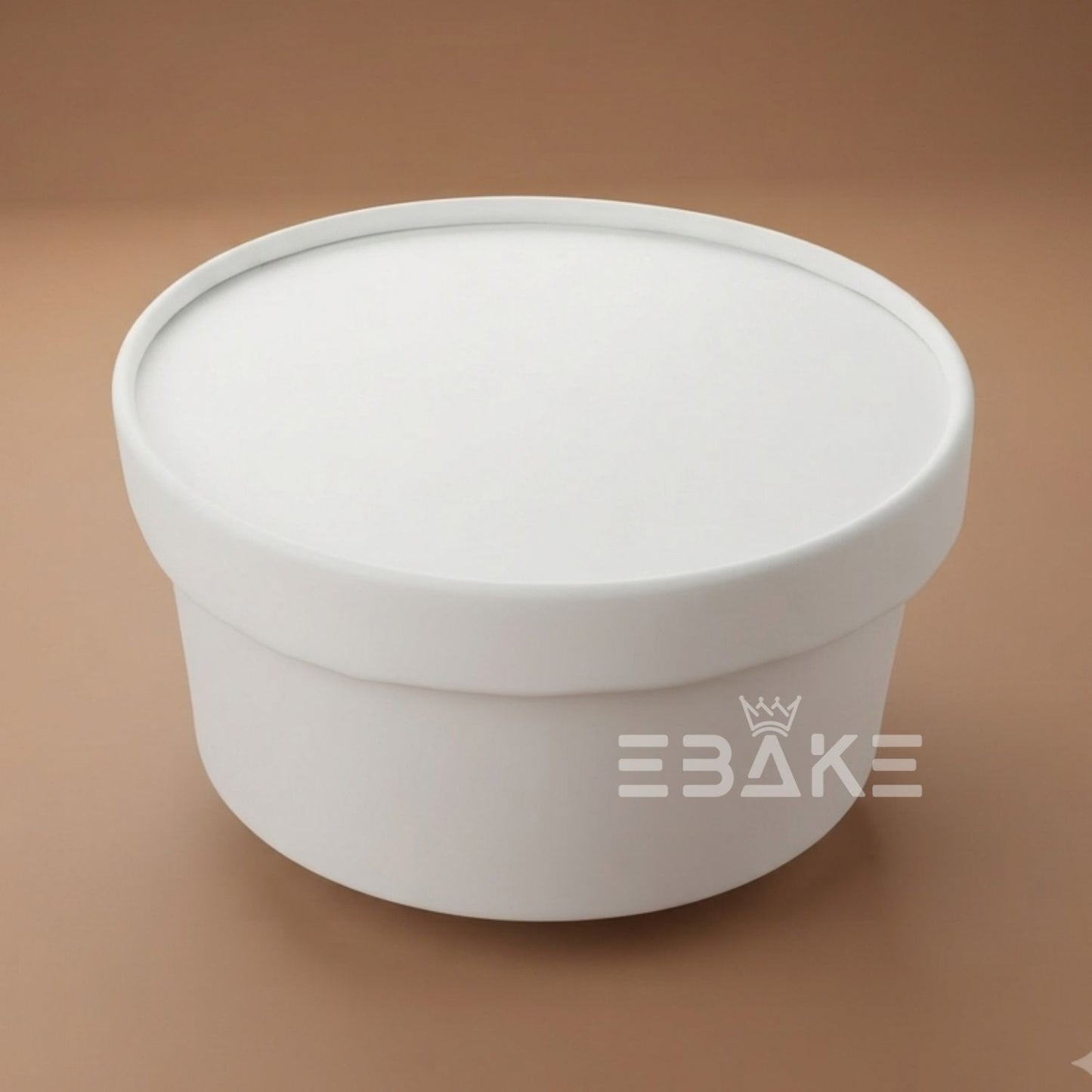 Round Disposable Kraft Paper Containers With Lid (Set of 5) 300ml