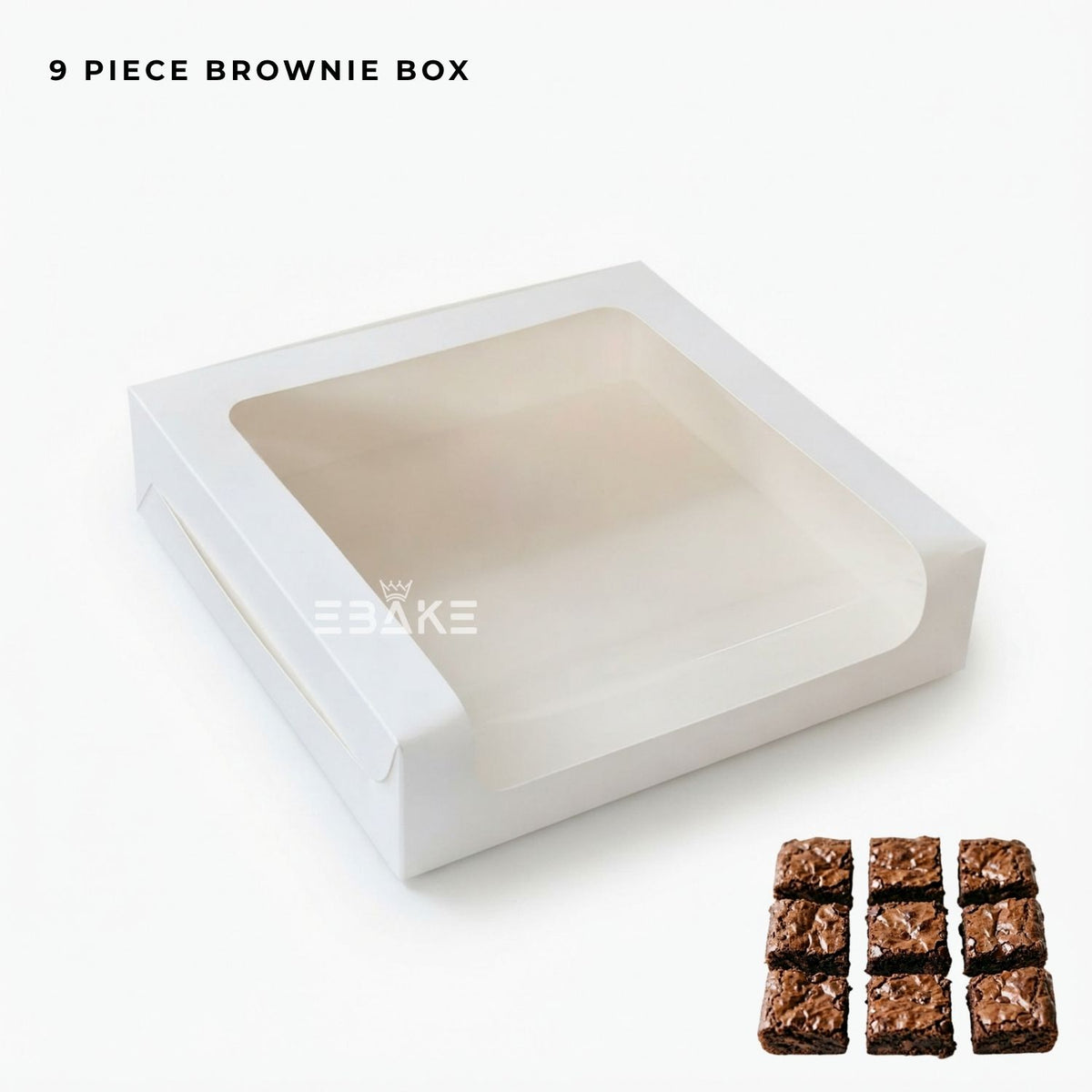 9 Piece Brownie Box White