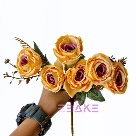 A1788 Pale Orange & Dusty Pink Rose Bunch With Fillers