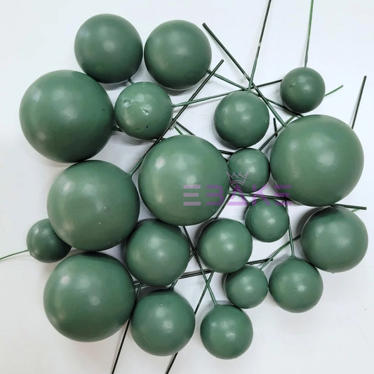 F4 Matte Faux Balls - Green (Set Of 20 Pieces)