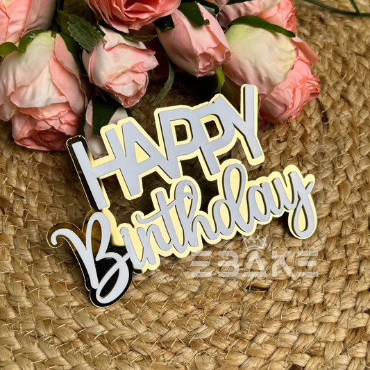 Double Colour Happy Birthday Cutout/Charm