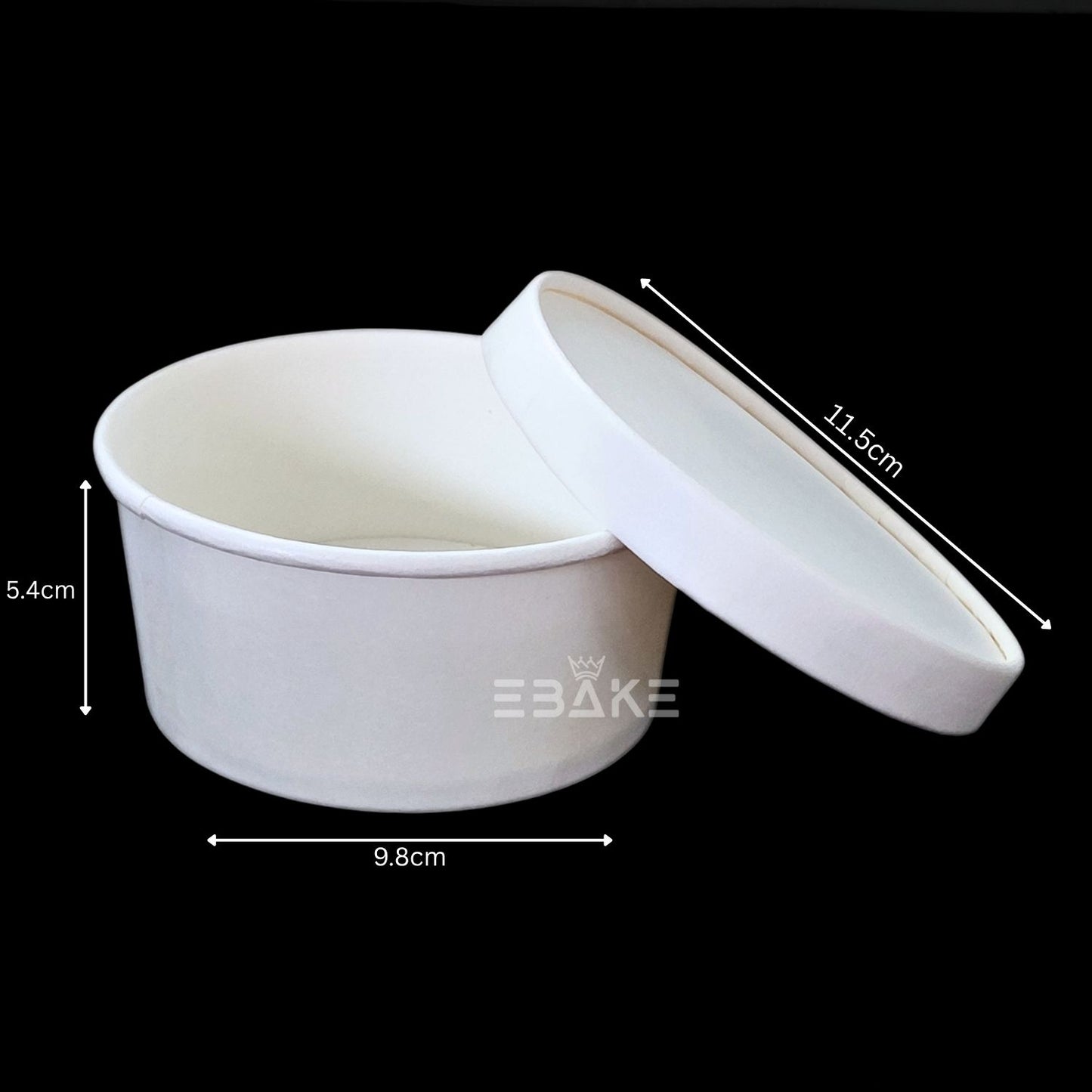 Round Disposable Kraft Paper Containers With Lid (Set of 5) 300ml