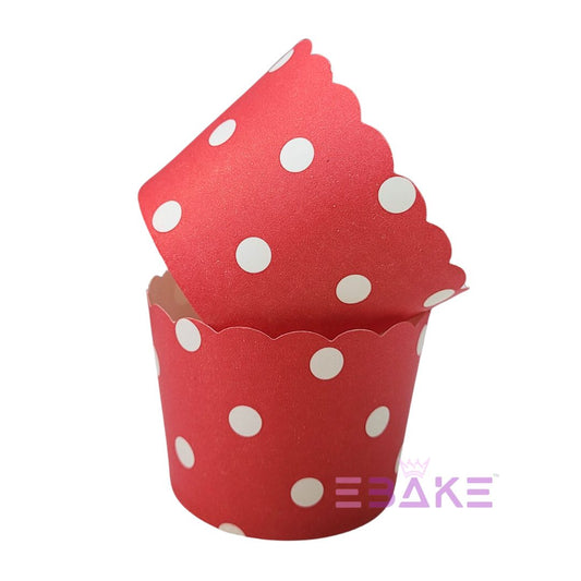 Paper Muffin Cup Red Polka Dot - Set Of 50 Pieces Medium
