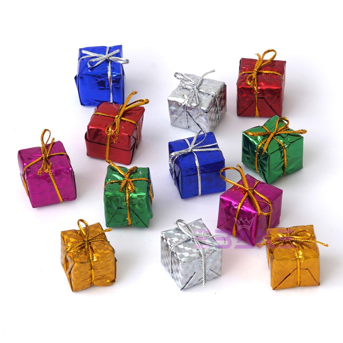Mini Christmas Gift Box /Christmas Tree Ornaments 7504 (Set of 12 Pieces)