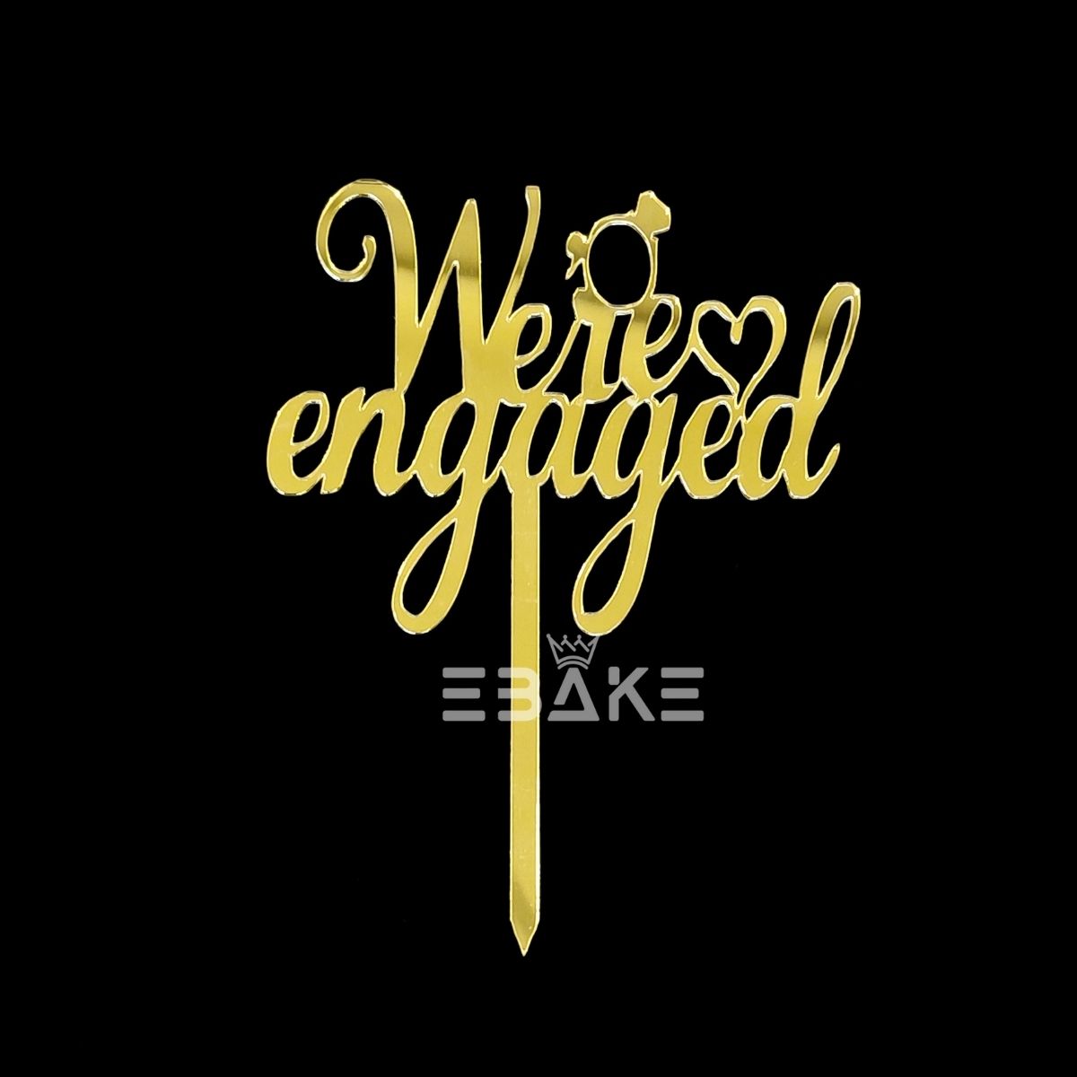 We're Engaged Cake Topper 4 Inch