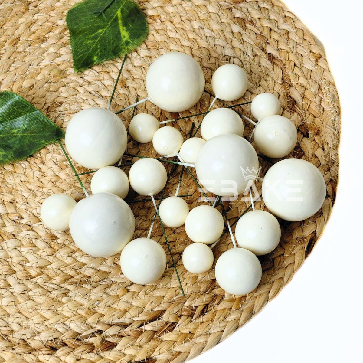 Light Cream Faux Balls - Set Of 20 Pieces