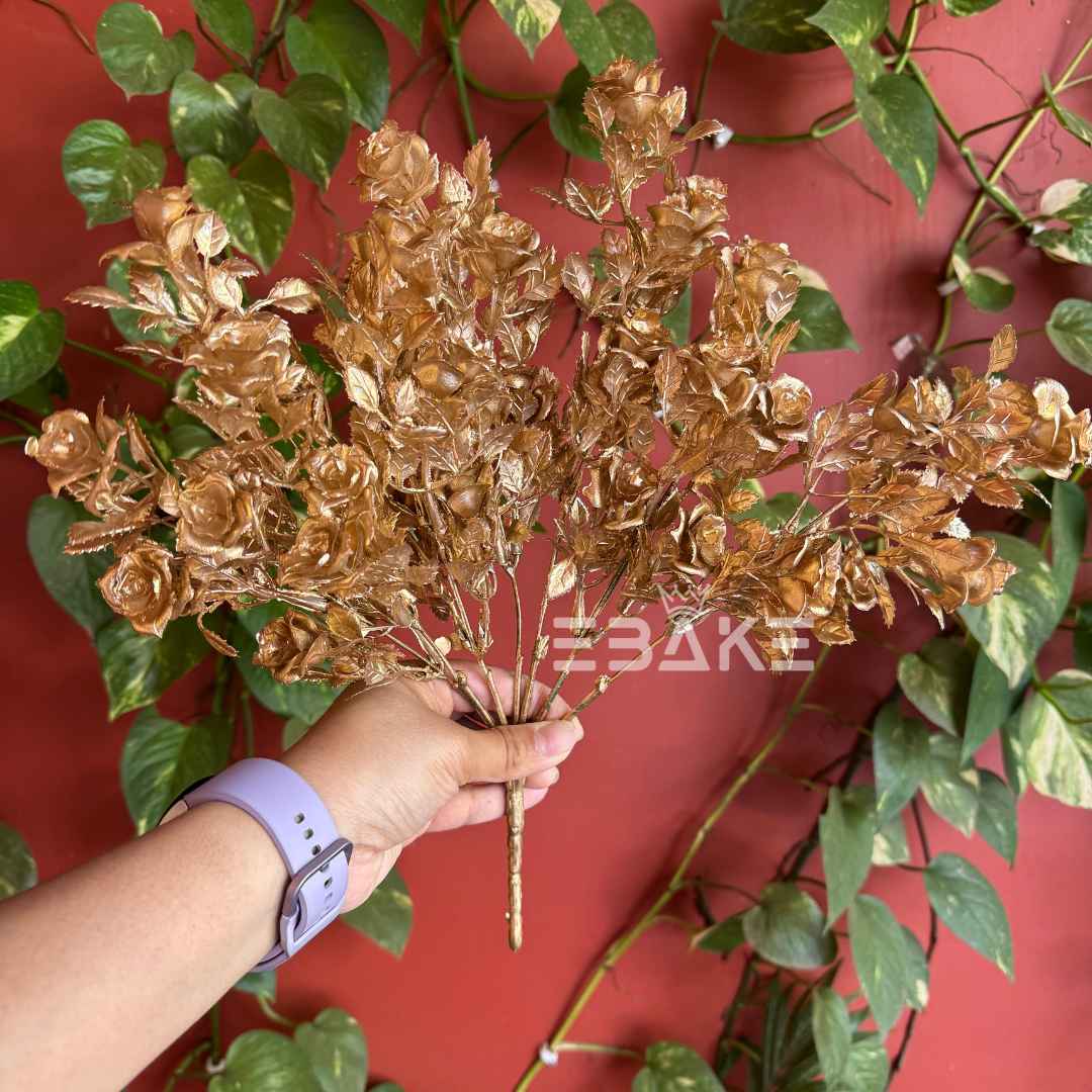 Golden Rose Bunch with Filler Leaves A1348