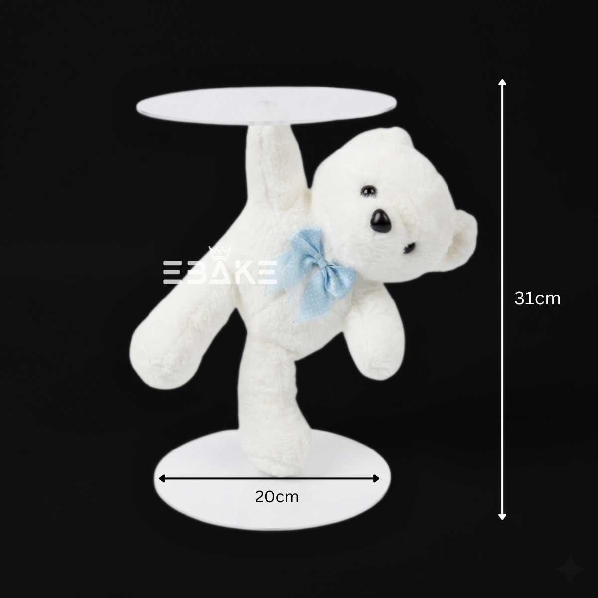 White Teddy Bear Cake Spacer / Cake Stand / Anti Gravity Cake Stand