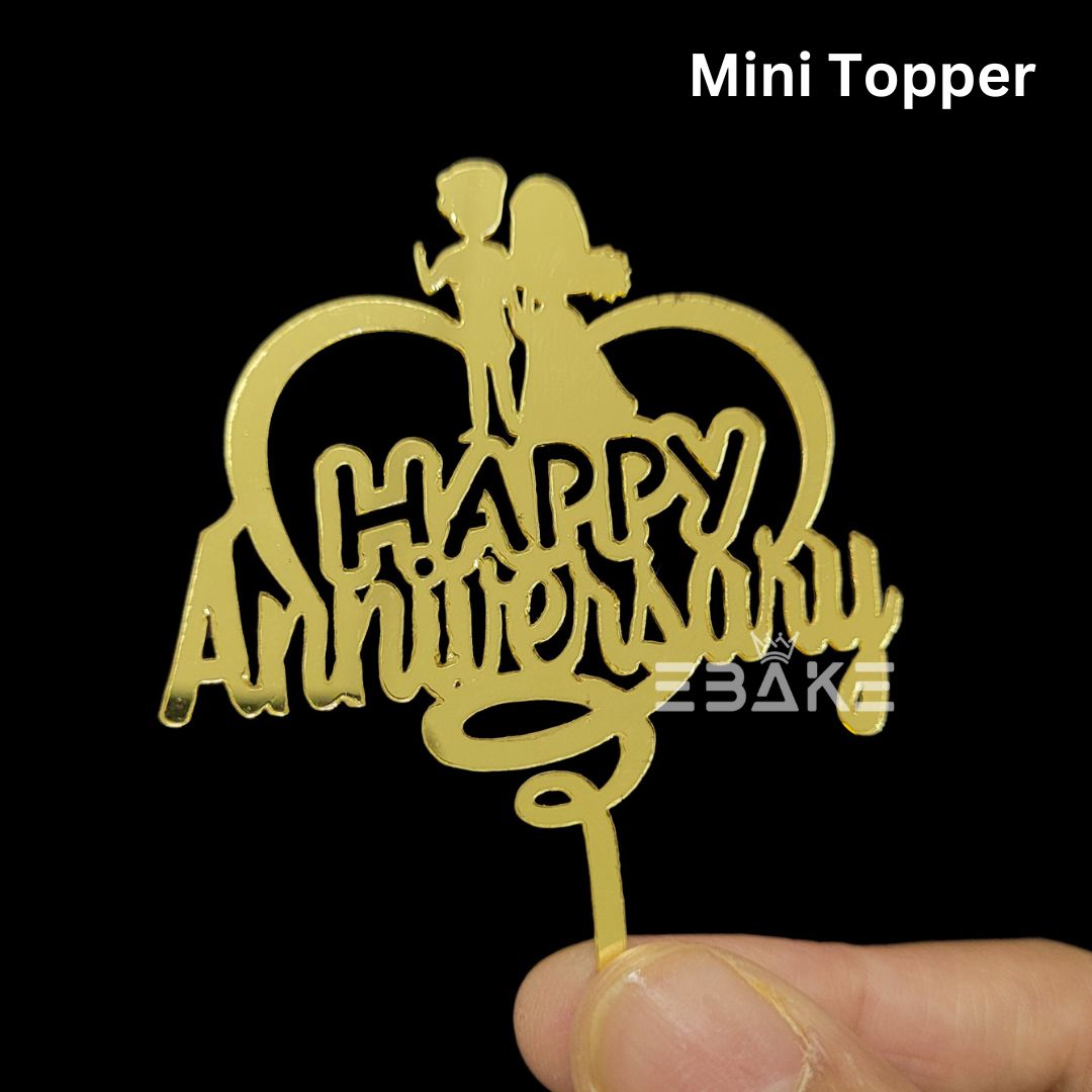 Happy Anniversary Mini Topper Golden