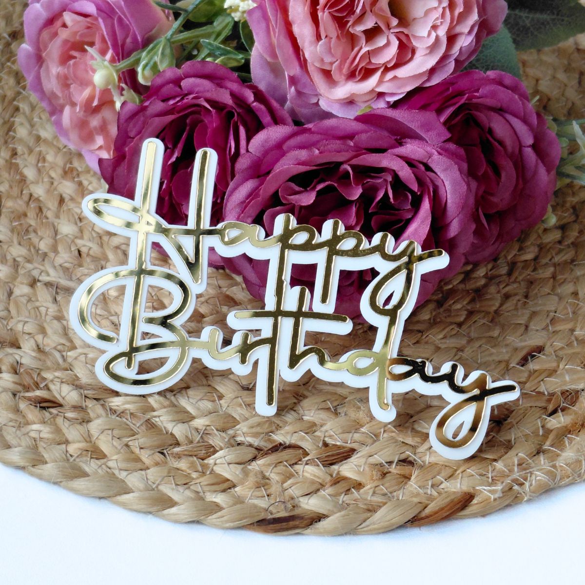Double Colour Happy Birthday Cutout/Charm