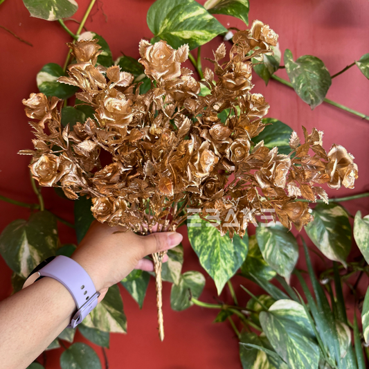 Golden Rose Bunch with Filler Leaves A1348