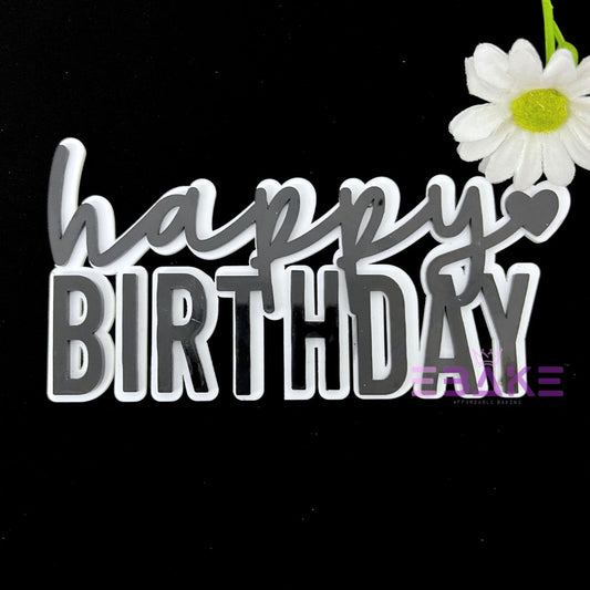 Double Colour Happy Birthday Cutout/Charm