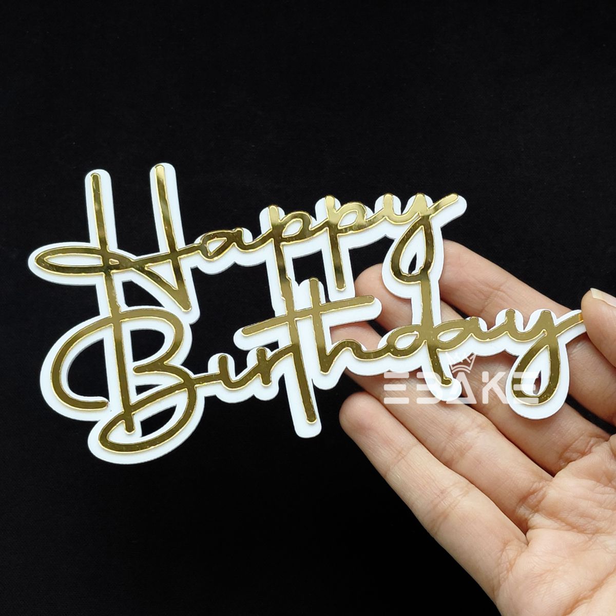 Double Colour Happy Birthday Cutout/Charm