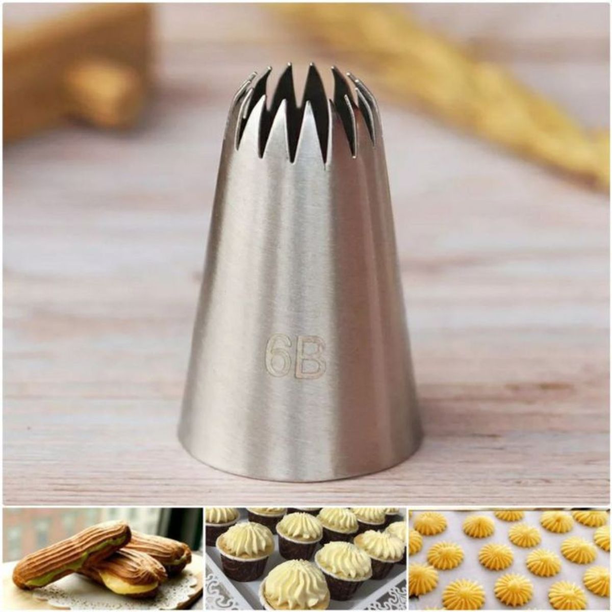 Stainless Steel Cake Decorating Nozzle / Pastry Icing Tip (6B Nozzle)