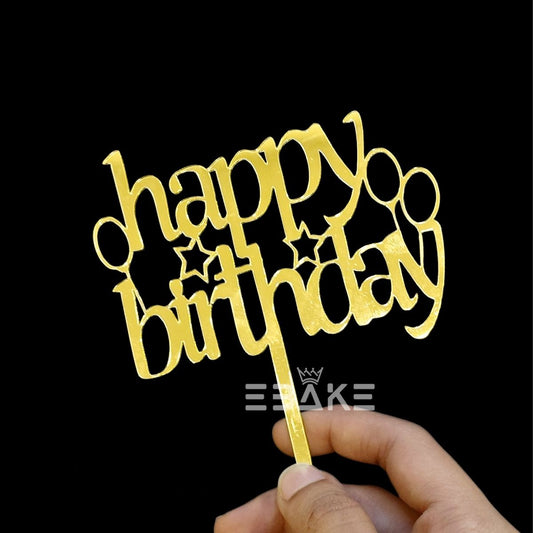 Happy Birthday Cake Topper 4 Inch