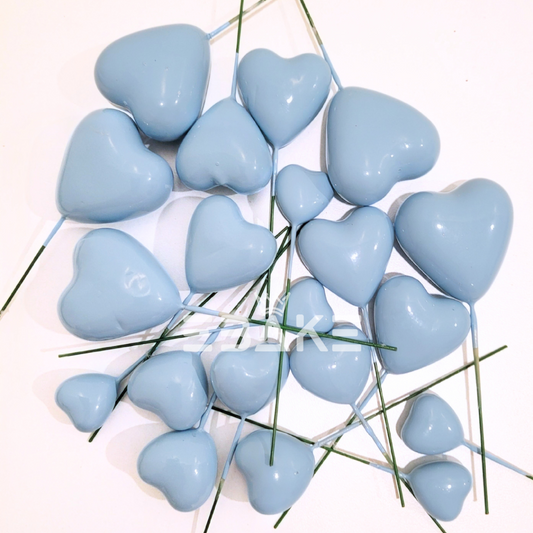 Blue Faux Hearts - Set Of 20 Pieces