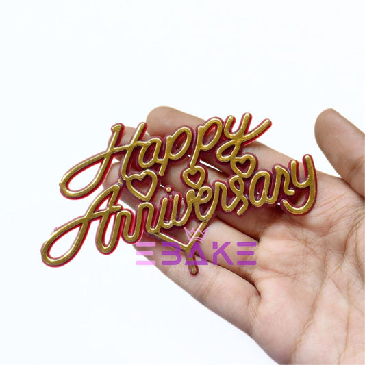 Happy Anniversary Mini Topper Plastic (Set of 10 pieces)