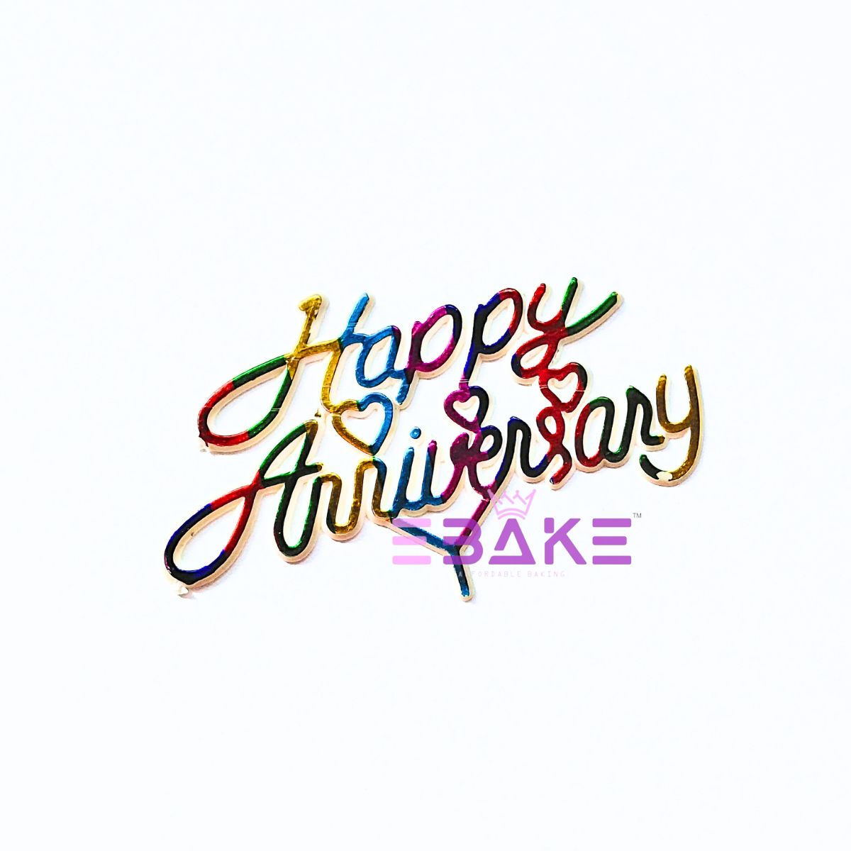 Happy Anniversary Mini Topper Plastic (Set of 10 pieces)