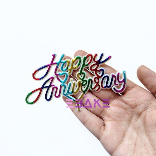 Happy Anniversary Mini Topper Plastic (Set of 10 pieces)
