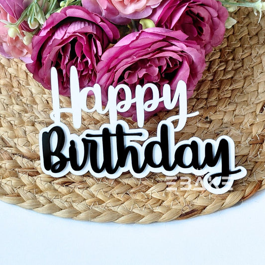 Double Colour Happy Birthday Cutout/Charm
