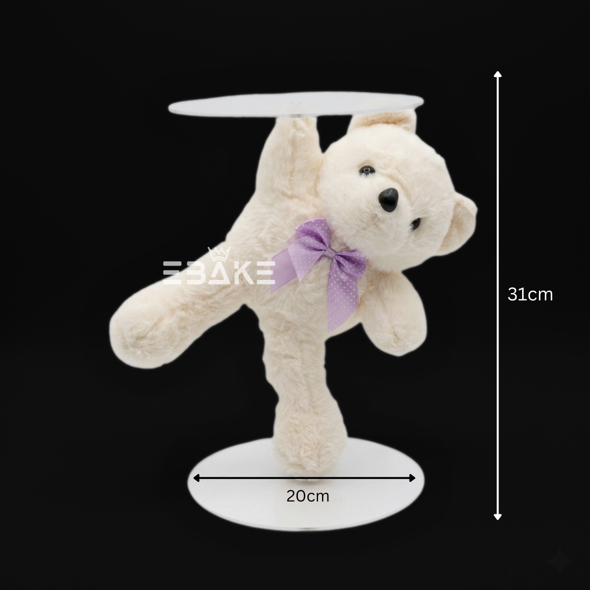White Teddy Bear Cake Spacer / Cake Stand / Anti Gravity Cake Stand